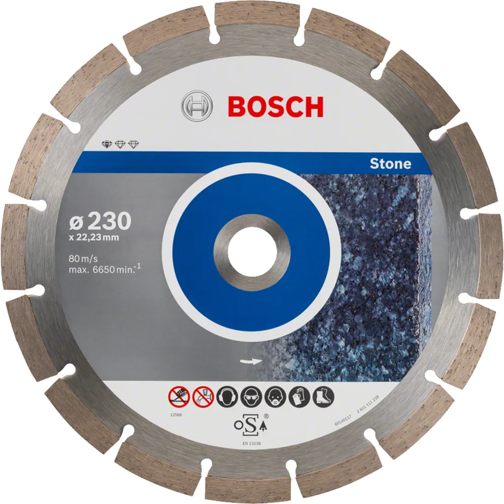 Bosch 10x Diamanttrennscheibe Standard Stone, 230 x 22,23 x 2,3 x 10 mm - 2608603238