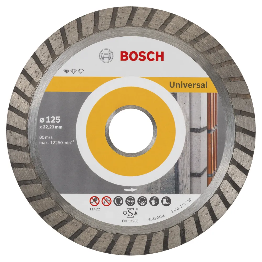 Bosch 10x Diamanttrennscheibe Standard Universal Turbo, 125x22,23x2x10 mm - 2608603250