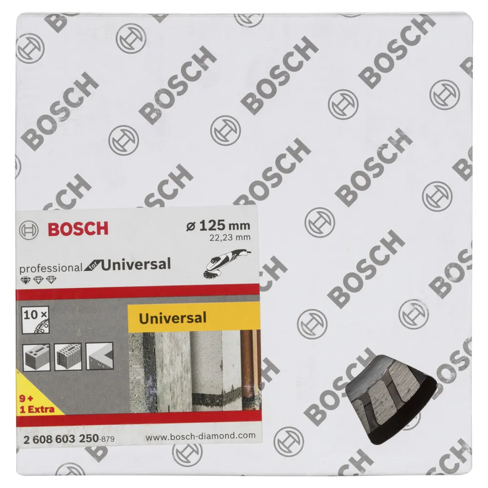 Bosch 10x Diamanttrennscheibe Standard Universal Turbo, 125x22,23x2x10 mm - 2608603250
