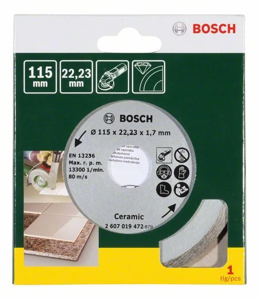 Bosch Diamanttrennscheibe für Fliesen, Durchmesser: 115 mm - 2607019472