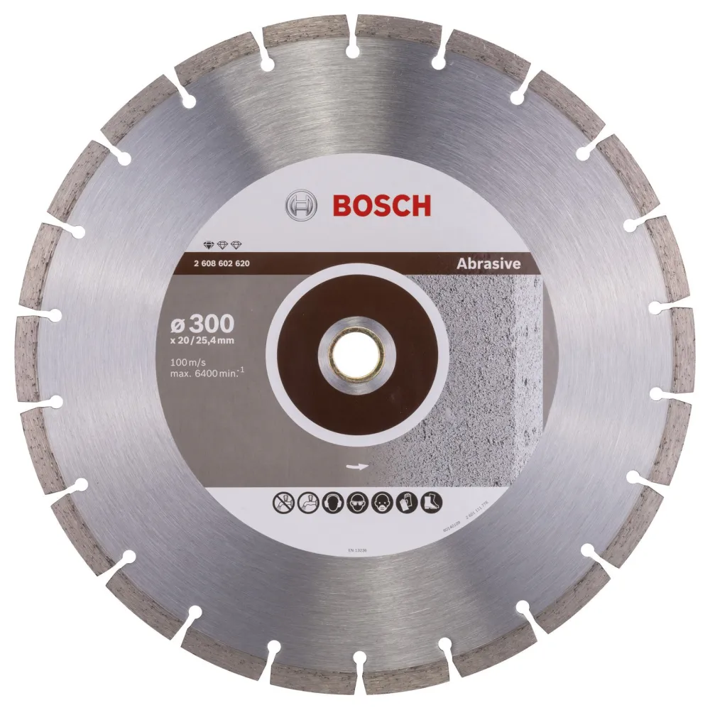Bosch Diamanttrennscheibe Standard Abrasive, 300 x 20,00+25,40 x 2,8 x 10 mm -2608602620