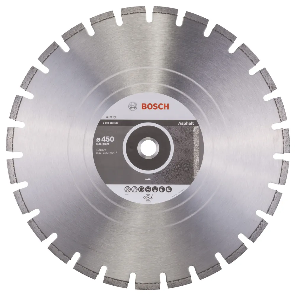 Bosch Diamanttrennscheibe Standard Asphalt, 450 x 25,40 x 3,2 x 8 mm -2608602627