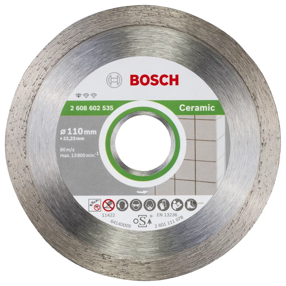 Bosch Diamanttrennscheibe Standard Ceramic 110x22,23x1,6x7,5mm 2608602535
