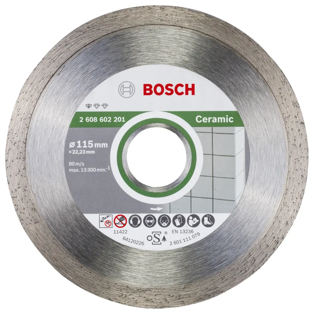 Bosch Diamanttrennscheibe Standard Ceramic 115x22,23x1,6x7 mm 2608602201