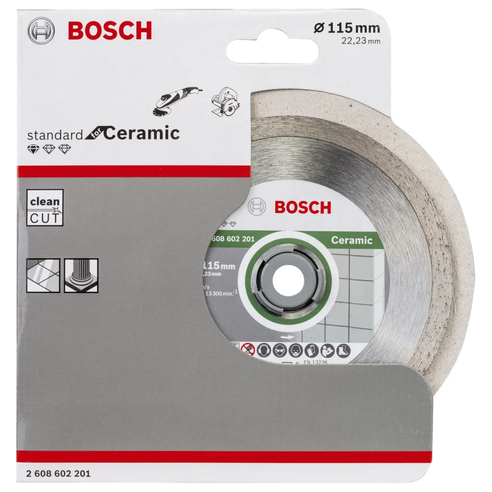 Bosch Diamanttrennscheibe Standard Ceramic 115x22,23x1,6x7 mm 2608602201