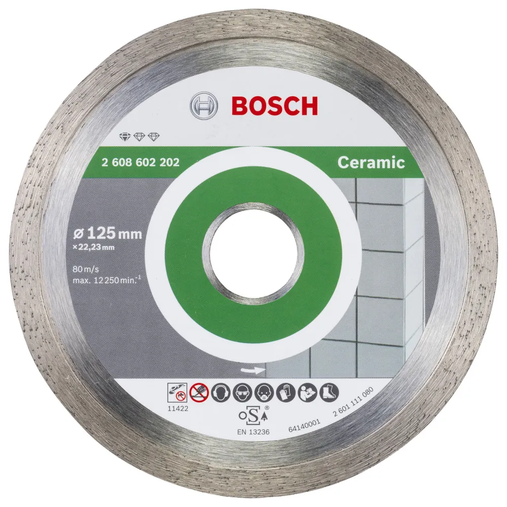 Bosch Diamanttrennscheibe Standard Ceramic 125x22,23x1,6x7 mm 2608602202
