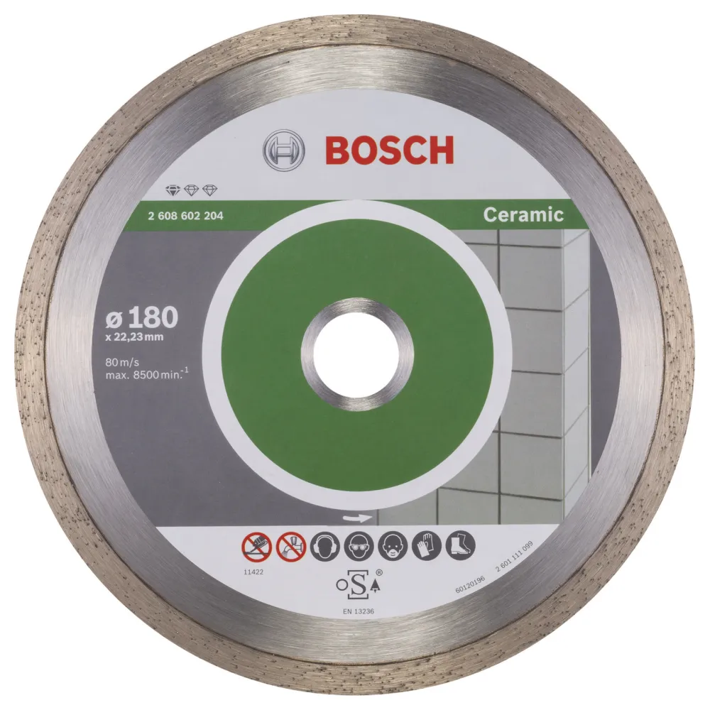 Bosch Diamanttrennscheibe Standard Ceramic 180x22,23x1,6x7 mm 2608602204