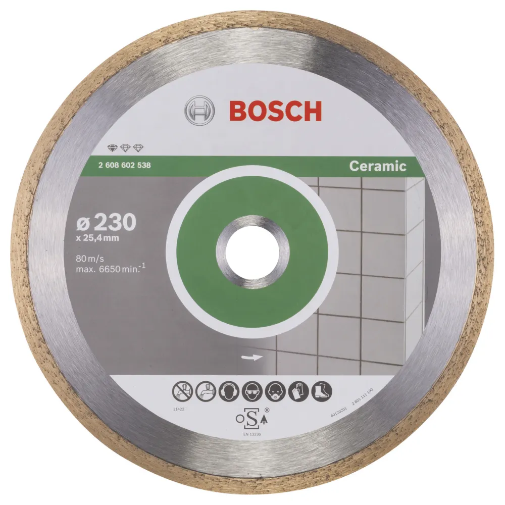 Bosch Diamanttrennscheibe Standard Ceramic, 230 x 25,40 x 1,6 x 7 mm -2608602538