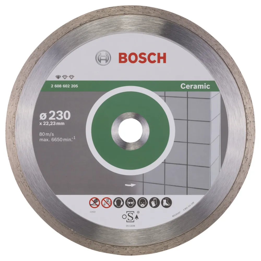 Bosch Diamanttrennscheibe Standard Ceramic 230x22,23x1,6x7 mm 2608602205