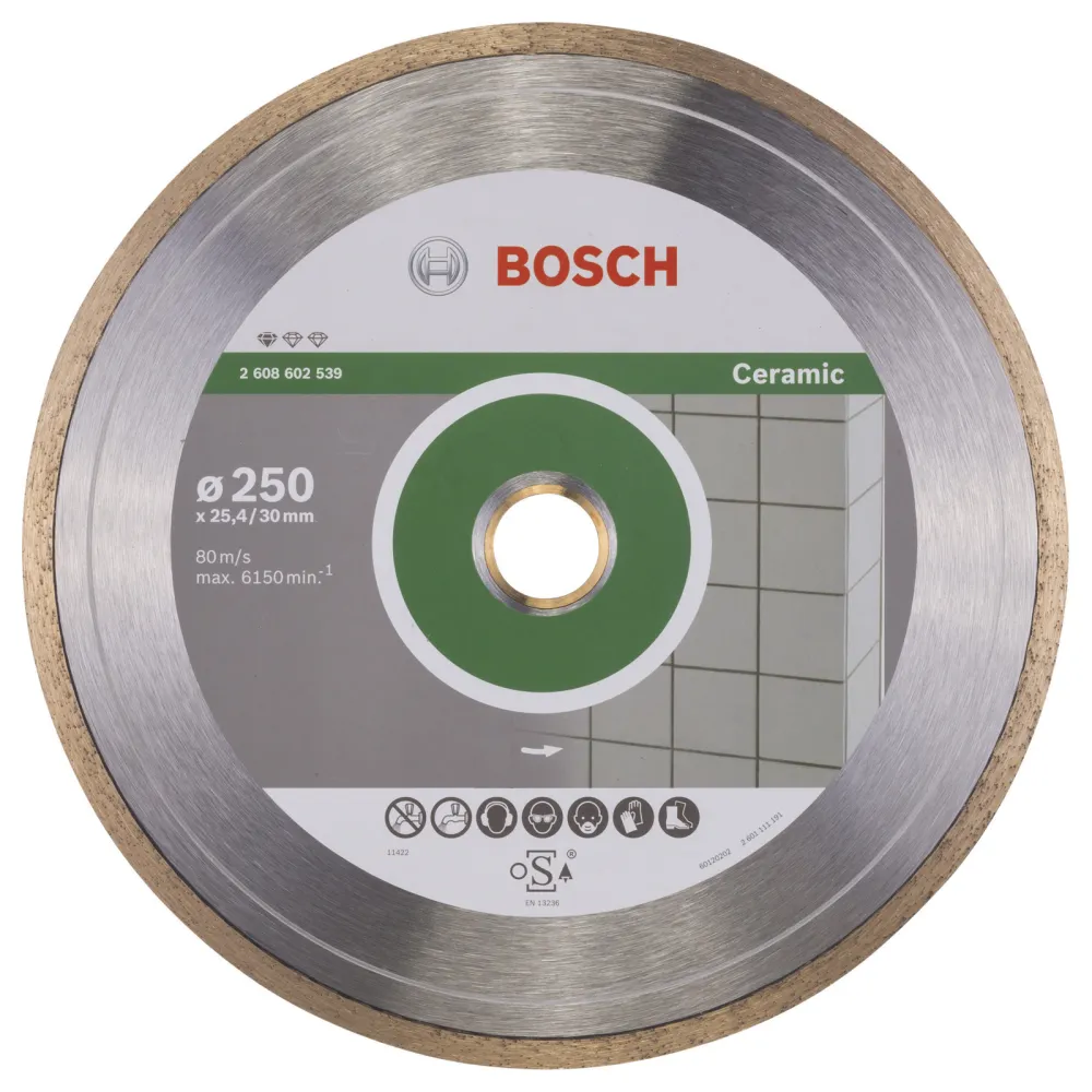Bosch Diamanttrennscheibe Standard Ceramic, 250 x 30+25,40 x 1,6 x 7 mm -2608602539