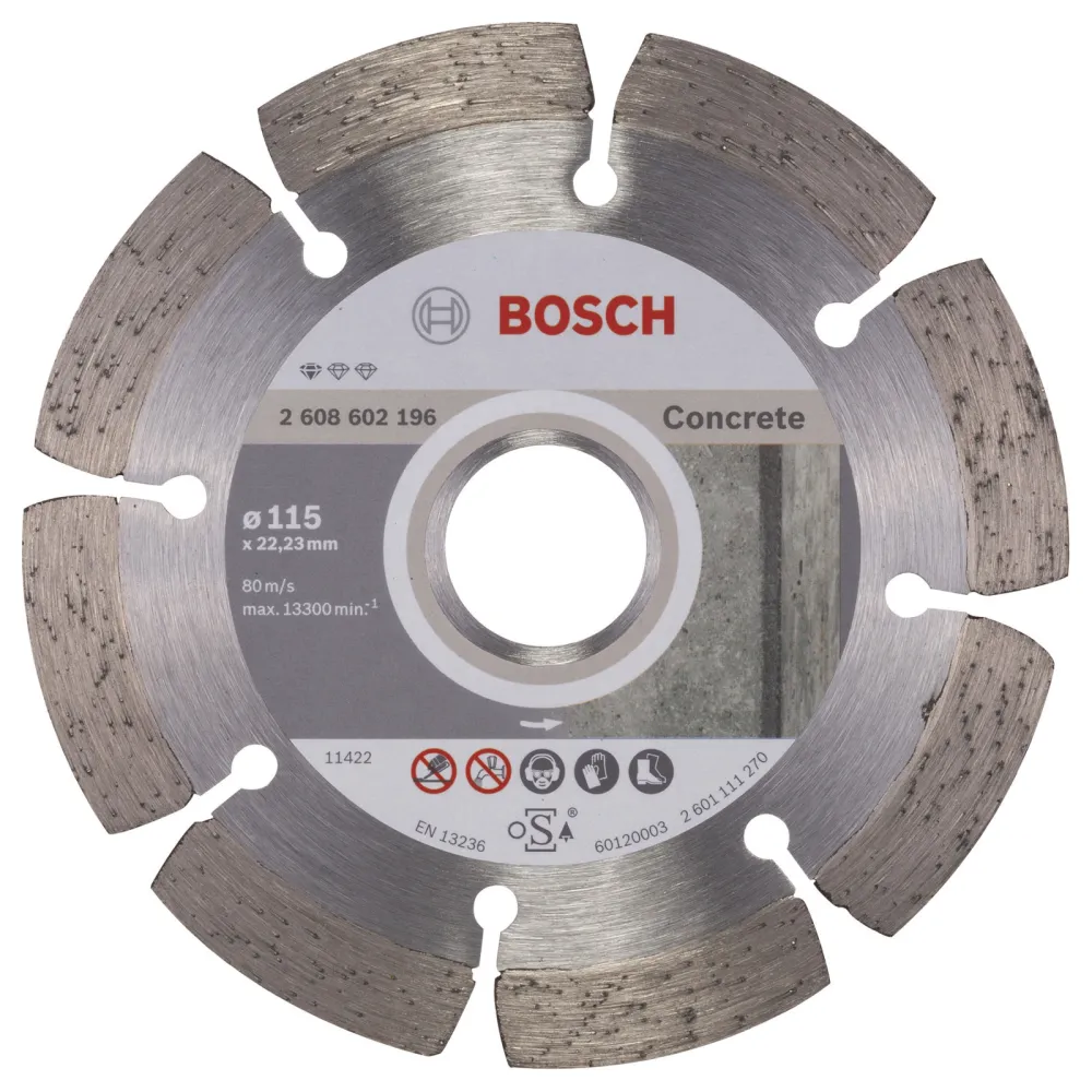 Bosch Diamanttrennscheibe Standard Concrete 115x22,23x1,6x10 mm 2608602196