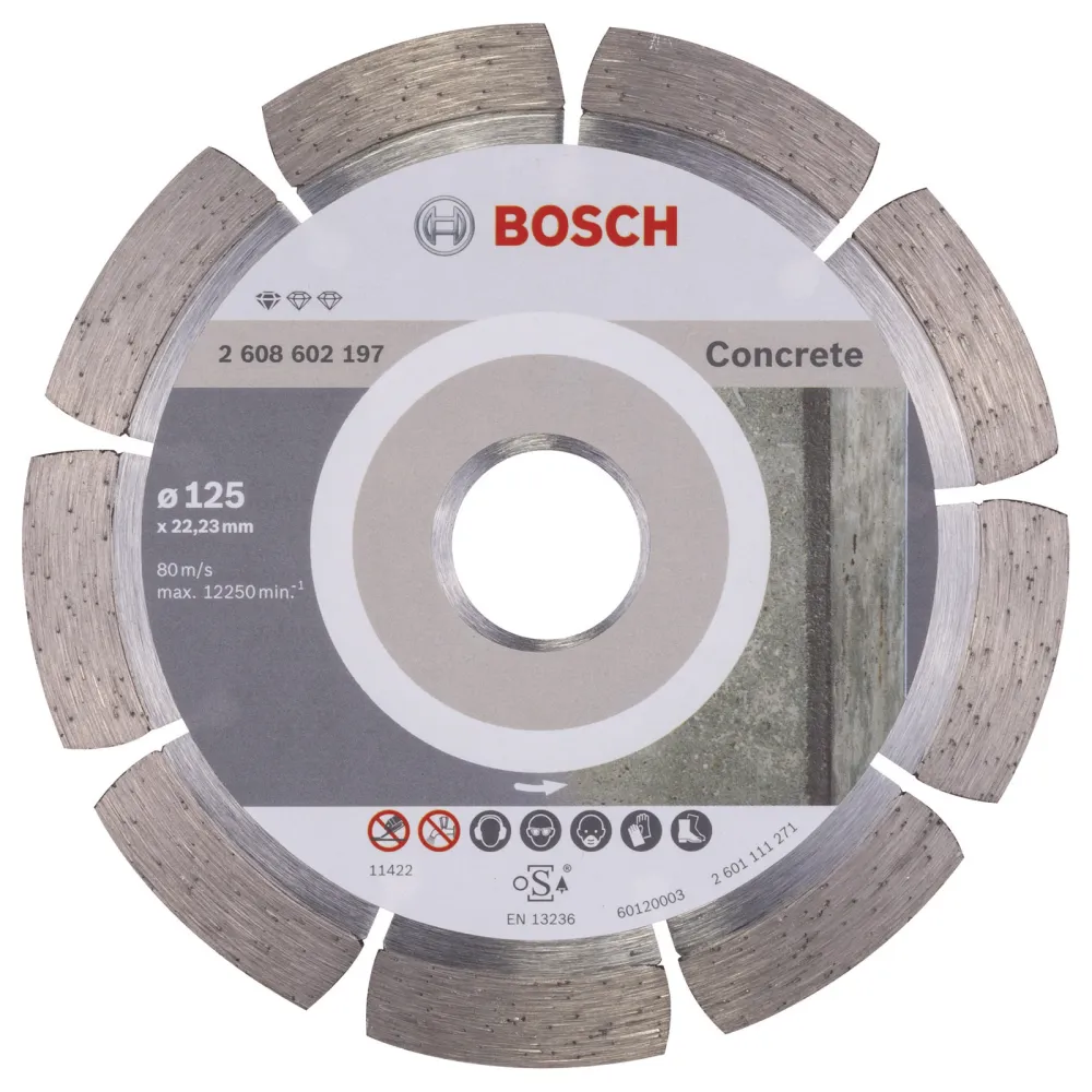 Bosch Diamanttrennscheibe Standard Concrete 125x22,23x1,6x10 mm 2608602197