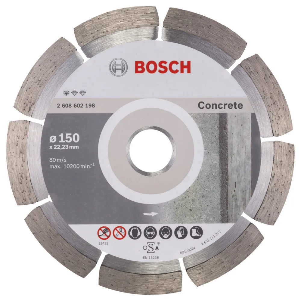 Bosch Diamanttrennscheibe Standard Concrete 150x22,23x2x10 mm 2608602198