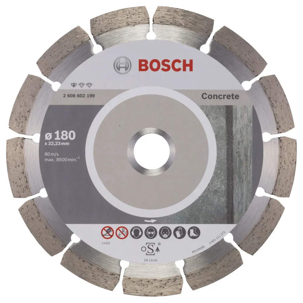 Bosch Diamanttrennscheibe Standard Concrete 180x22,23x2x10 mm 2608602199