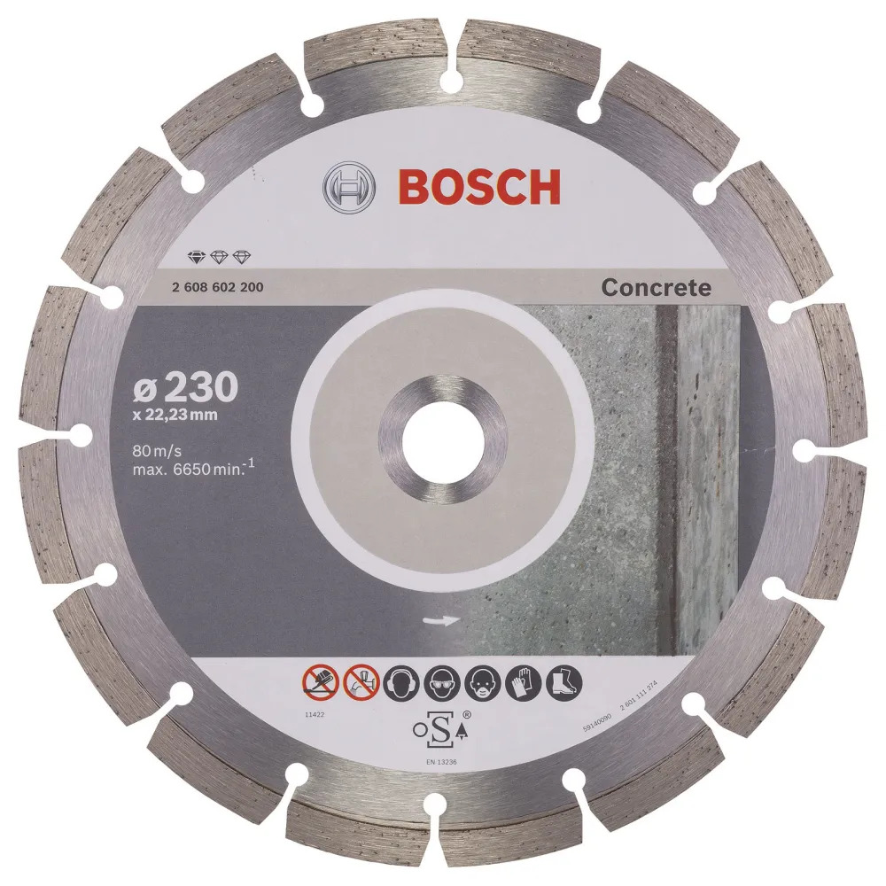 Bosch Diamanttrennscheibe Standard Concrete 230x22,23x2,3x10 mm 2608602200
