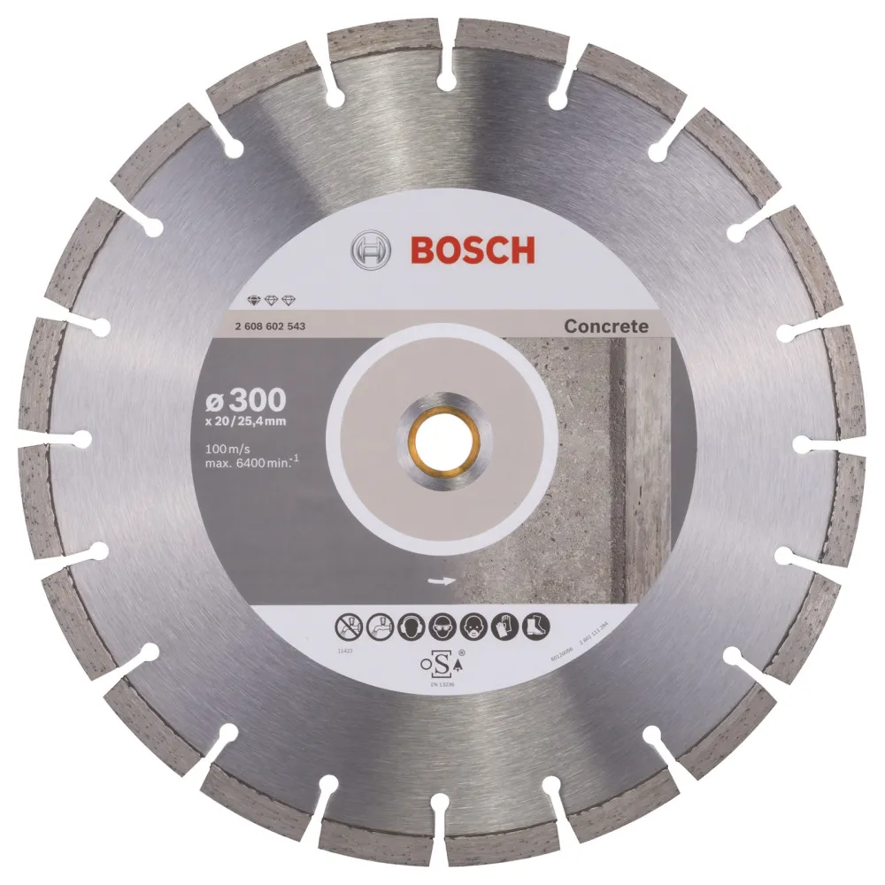 Bosch Diamanttrennscheibe Standard Concrete, 300 x 20,00+25,40 x 2,8 x 10 mm -2608602543