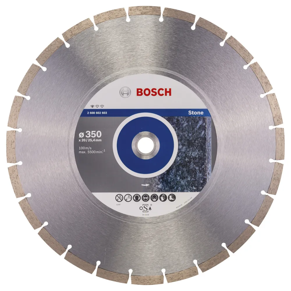 Bosch Diamanttrennscheibe Standard Stone, 350 x 20,00+25,40 x 3,1 x 10 mm -2608602603