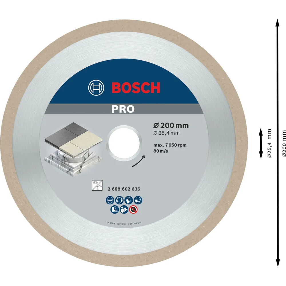 Bosch PRO Ceramic Diamanttrennscheibe 200 x 25,4 mm - 2608602636