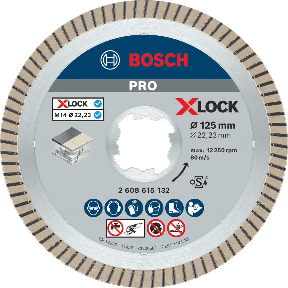 Bosch PRO Ceramic X-Lock Diamanttrennscheibe 125 x 22,23 mm 22,23 mm - 2608615132
