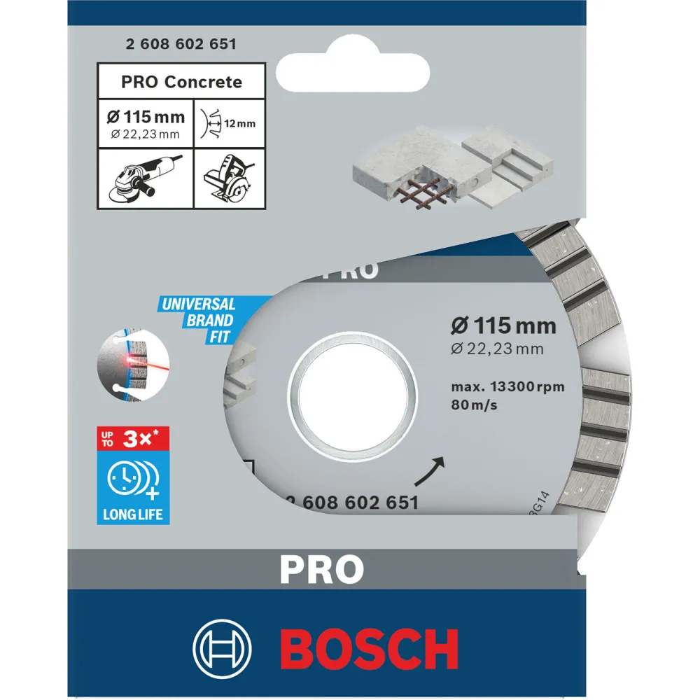 Bosch PRO Concrete Diamanttrennscheibe 115 x 22,23 mm - 2608602651