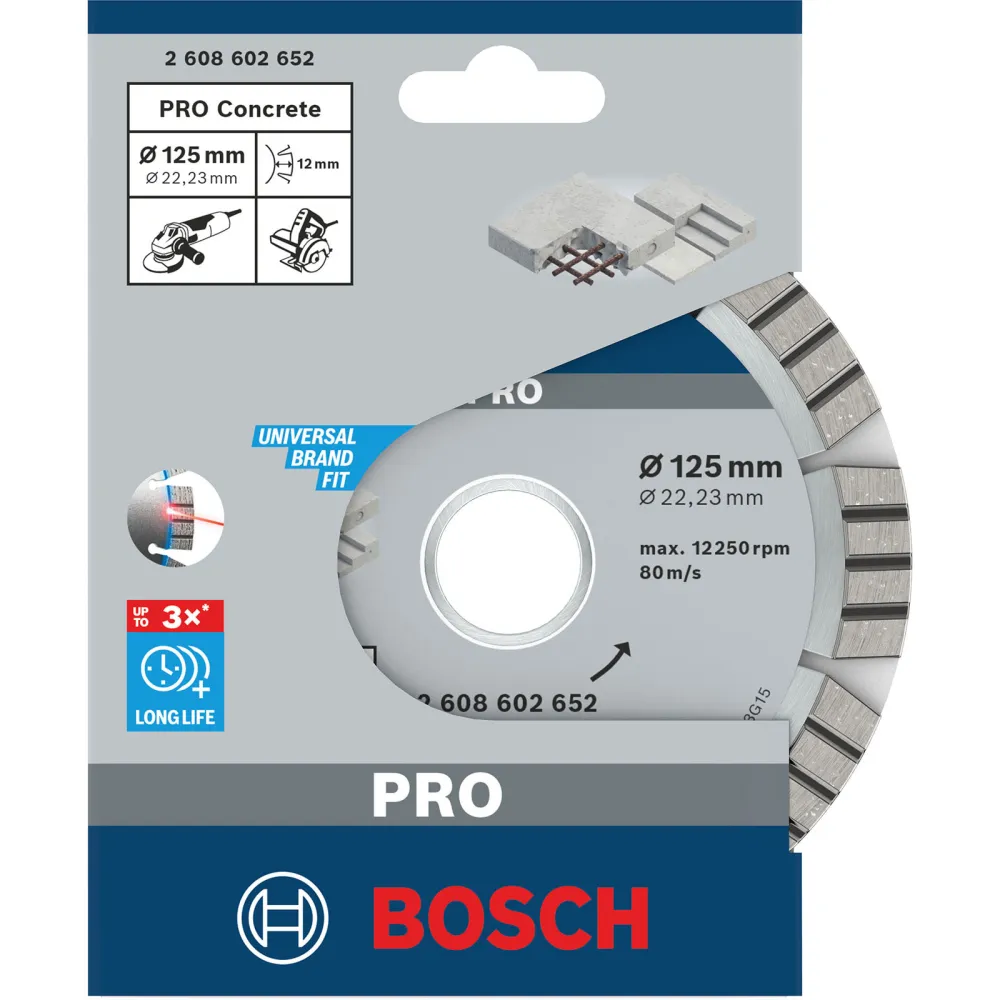Bosch PRO Concrete Diamanttrennscheibe 125 x 22,23 mm - 2608602652