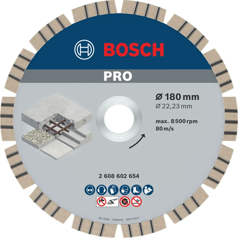 Bosch PRO Concrete Diamanttrennscheibe 180 x 22,23 mm - 2608602654