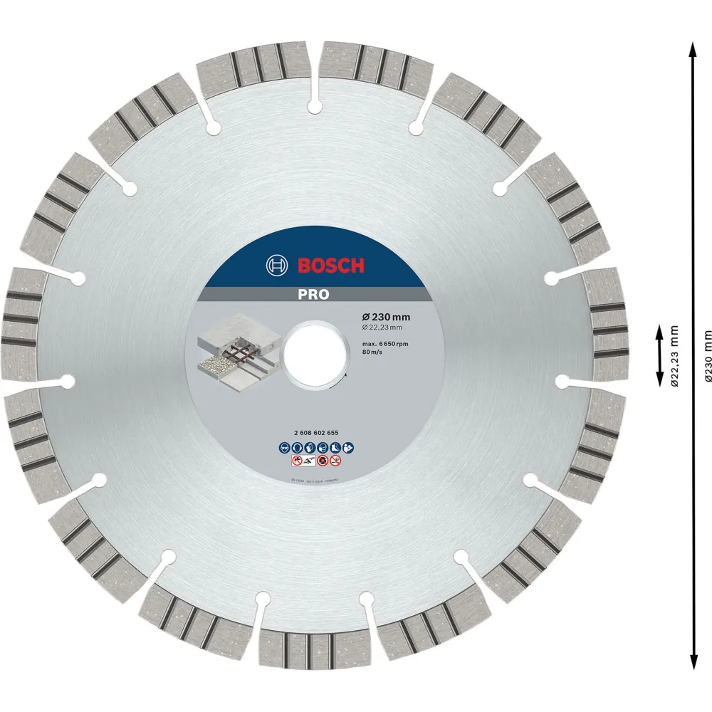 Bosch PRO Concrete Diamanttrennscheibe 230 x 22,23 mm - 2608602655