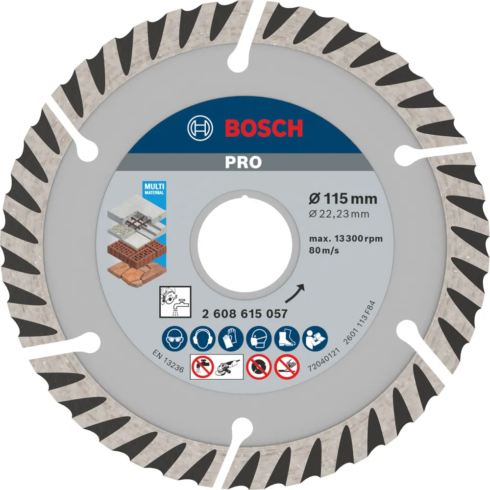 Bosch PRO Multi Material Diamanttrennscheibe 115 x 22,23 mm - 2608615057