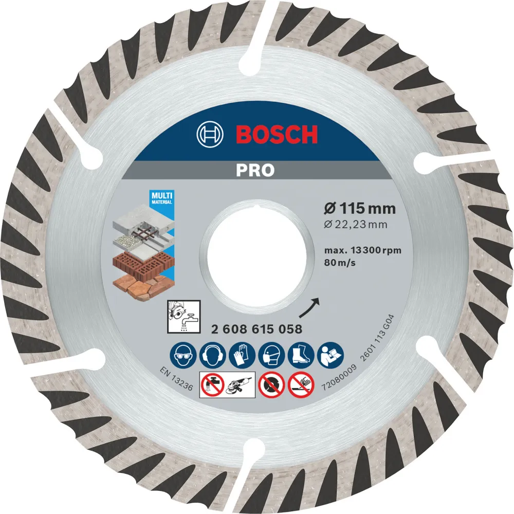 Bosch PRO Multi Material Diamanttrennscheibe 115 x 22,23 mm - 2608615058