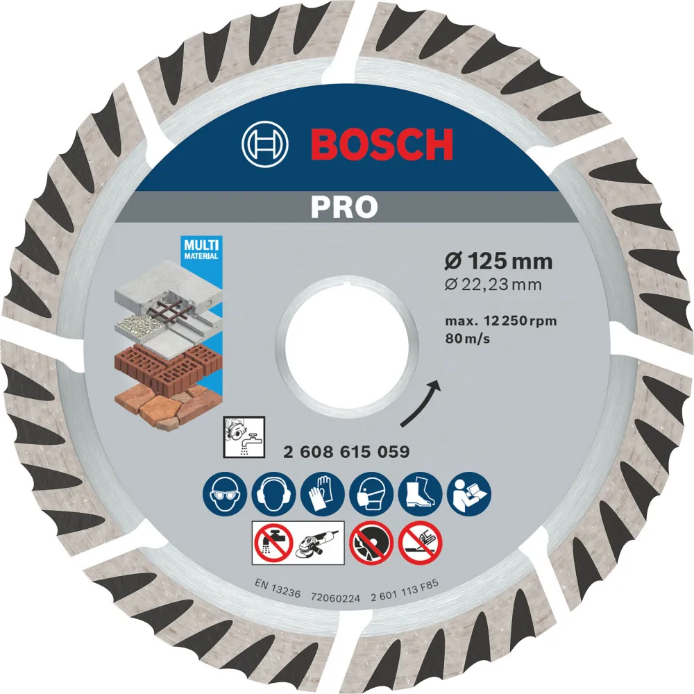 Bosch PRO Multi Material Diamanttrennscheibe 125 x 22,23 mm - 2608615059