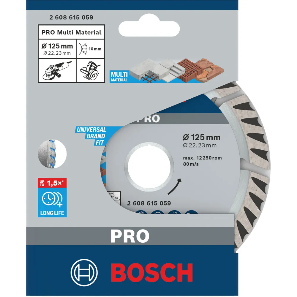 Bosch PRO Multi Material Diamanttrennscheibe 125 x 22,23 mm - 2608615059