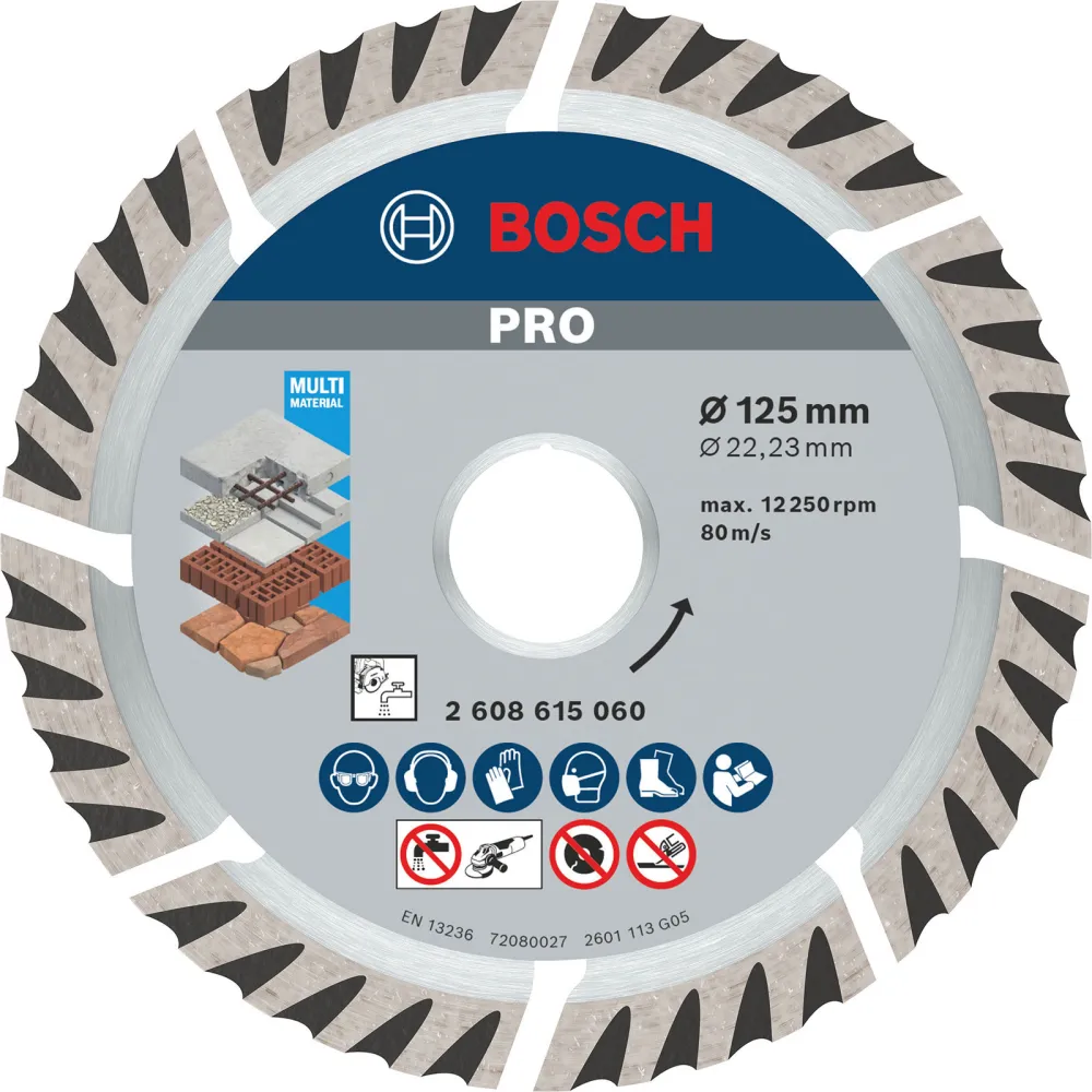 Bosch PRO Multi Material Diamanttrennscheibe 125 x 22,23 mm - 2608615060