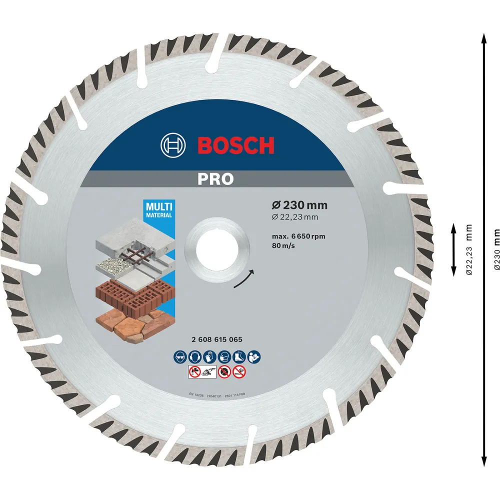 Bosch PRO Multi Material Diamanttrennscheibe 230 x 22,23 mm - 2608615065