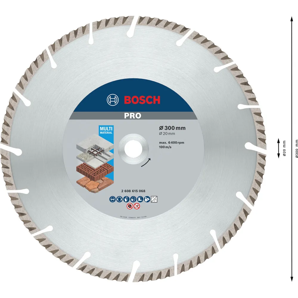 Bosch PRO Multi Material Diamanttrennscheibe 300 x 20 mm - 2608615068