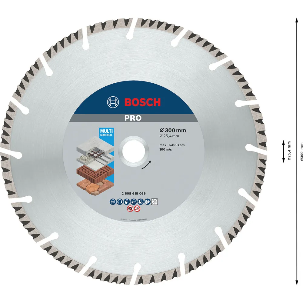 Bosch PRO Multi Material Diamanttrennscheibe 300 x 25,4 mm - 2608615069