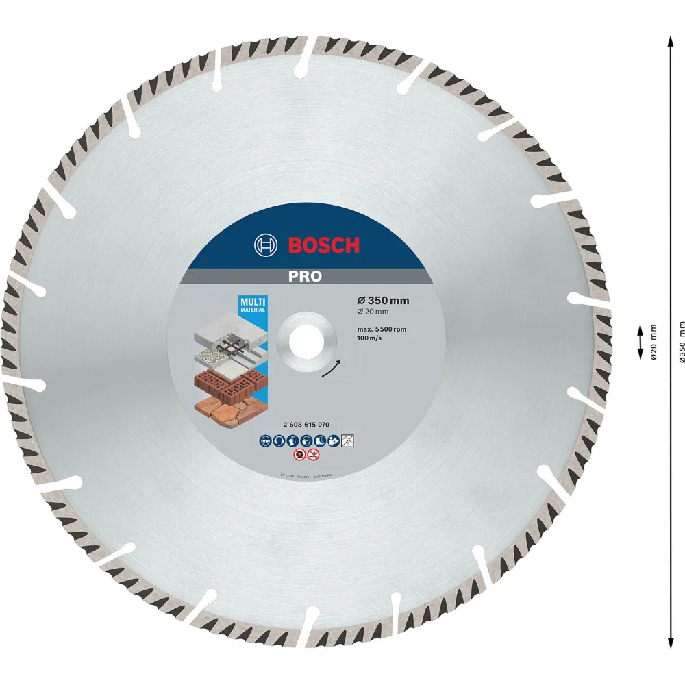 Bosch PRO Multi Material Diamanttrennscheibe 350 x 20 mm - 2608615070