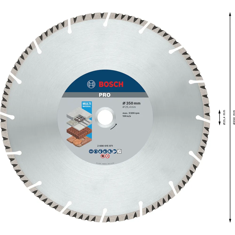 Bosch PRO Multi Material Diamanttrennscheibe 350 x 25,4 mm - 2608615071