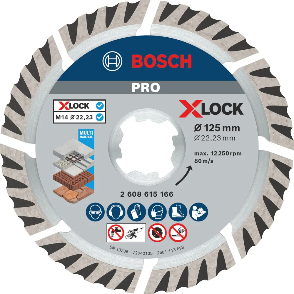 Bosch PRO Multi Material X-Lock Diamanttrennscheibe 125 x 22,23 mm 22,23 mm - 2608615166