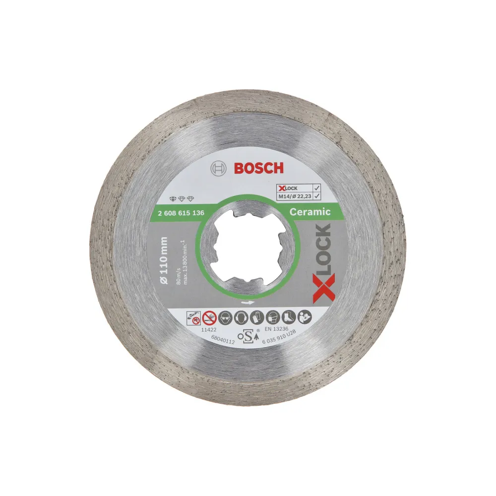Bosch X-LOCK Diamanttrennscheibe Standard Ceramic 110 x 22,23 x 1,6 x 7,5 mm - 2608615136