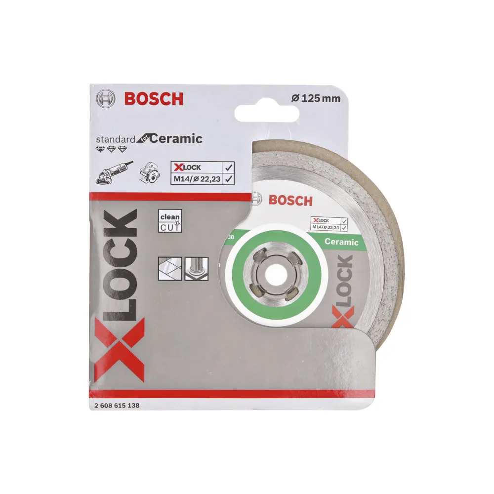 Bosch X-LOCK Diamanttrennscheibe Standard Ceramic 125 x 22,23 x 1,6 x 7 mm - 2608615138