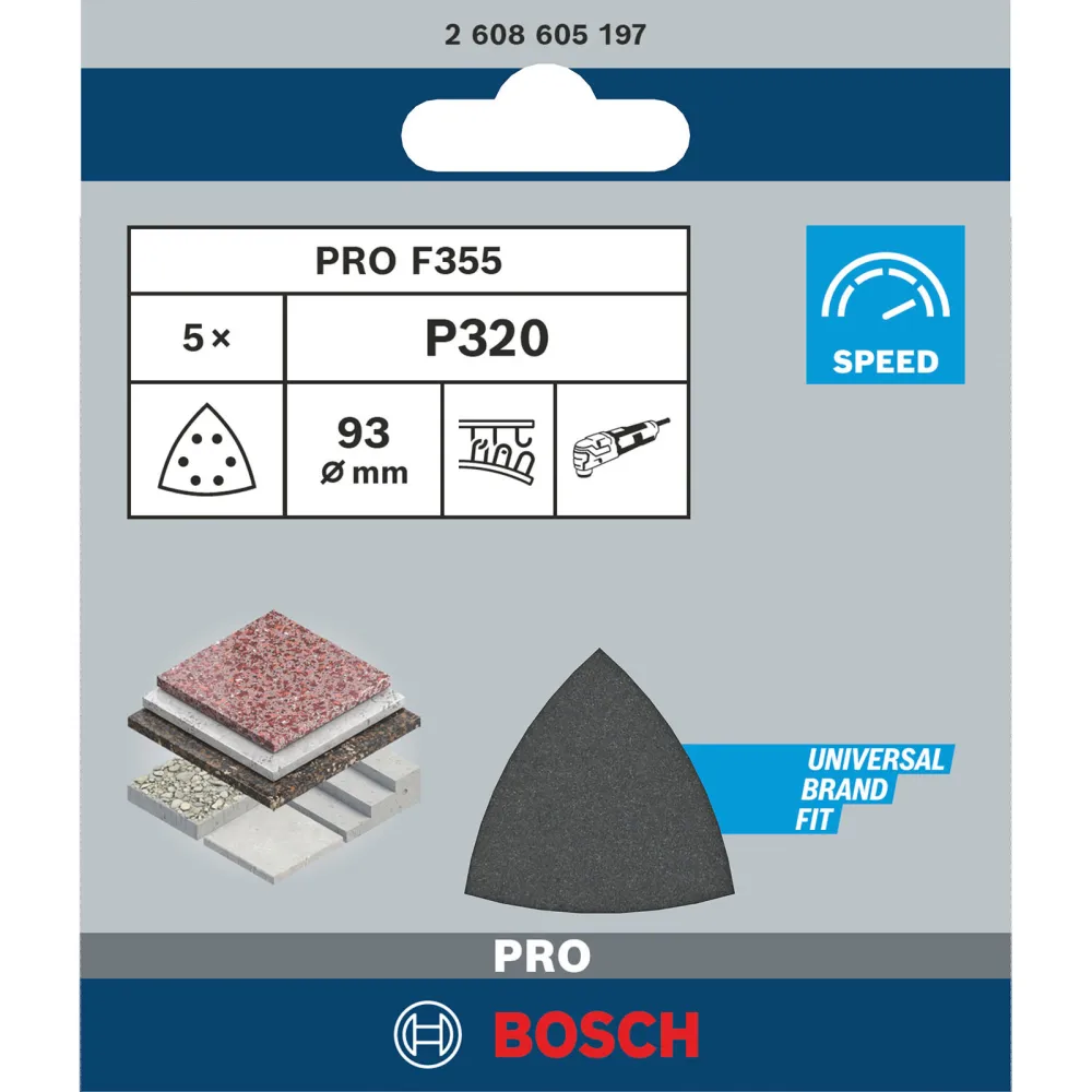 Bosch PRO F355 Schleifblatt 93 mm 320 - 2608605197