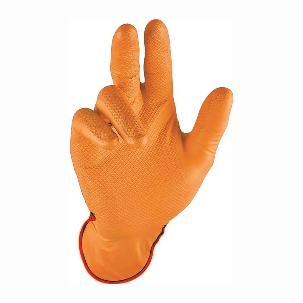 50x STRONGHAND Einweghandschuh Grip orange EN 388 EN 374 PSA III Gr. 10 - 0424-9-10