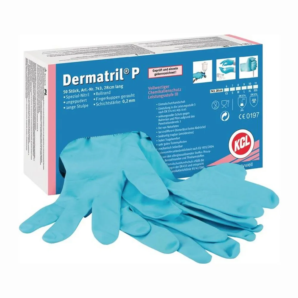 Honeywell 50x Einweghandschuhe Dermatril P 743 blau Gr. 10 - 743/10