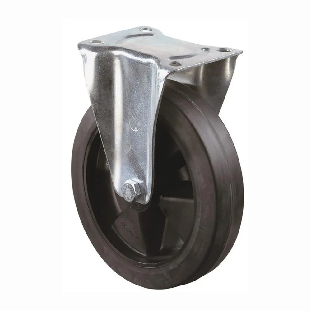 BS Rollen Bockrolle Elastik-Vollgummi schwarz Rollenlager Rad-Ø 160 mm 250 kg - L410.B60.160