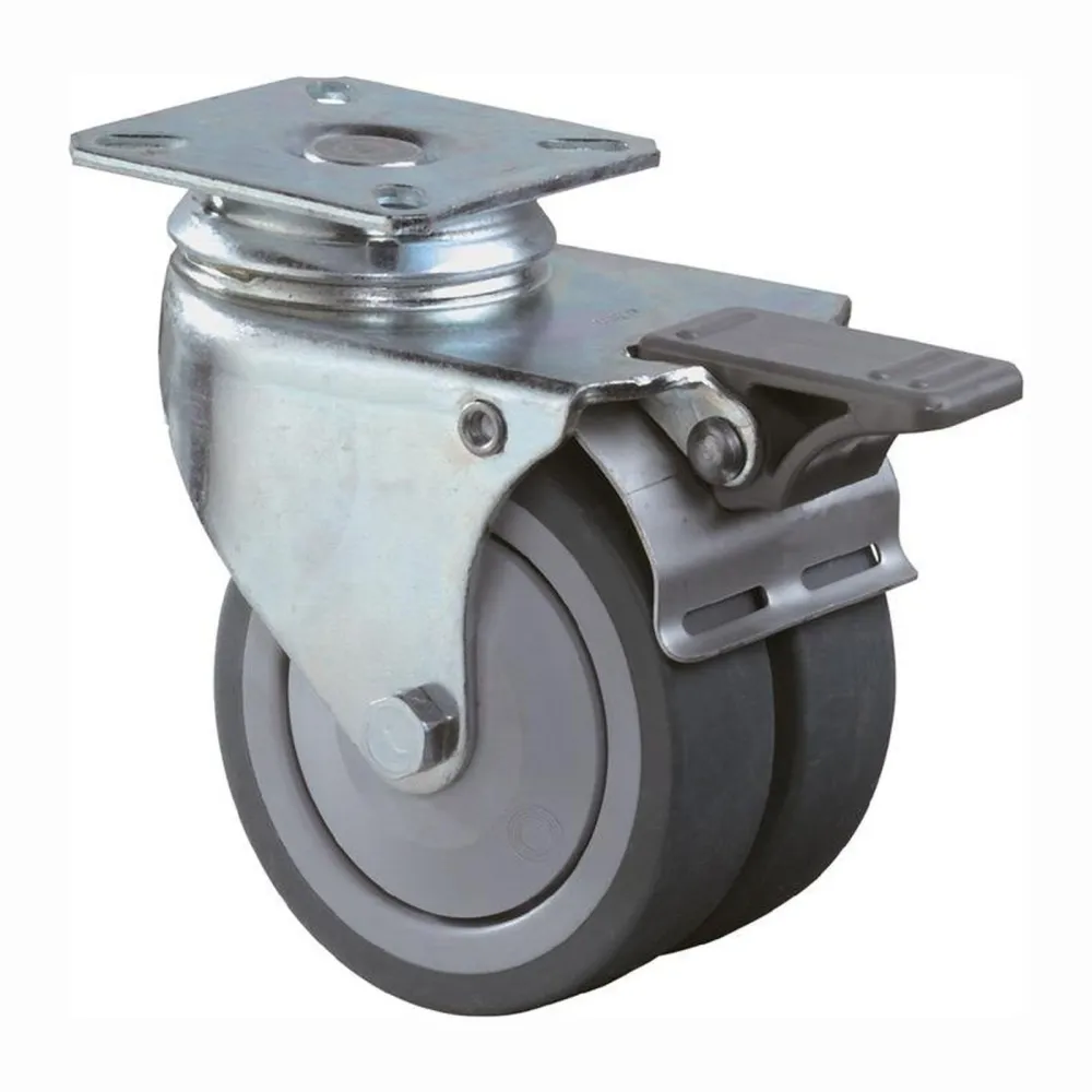 BS Rollen Doppel-Lenkrolle mit Totalfeststeller Ø 50 mm 60 kg - B120.A85.050