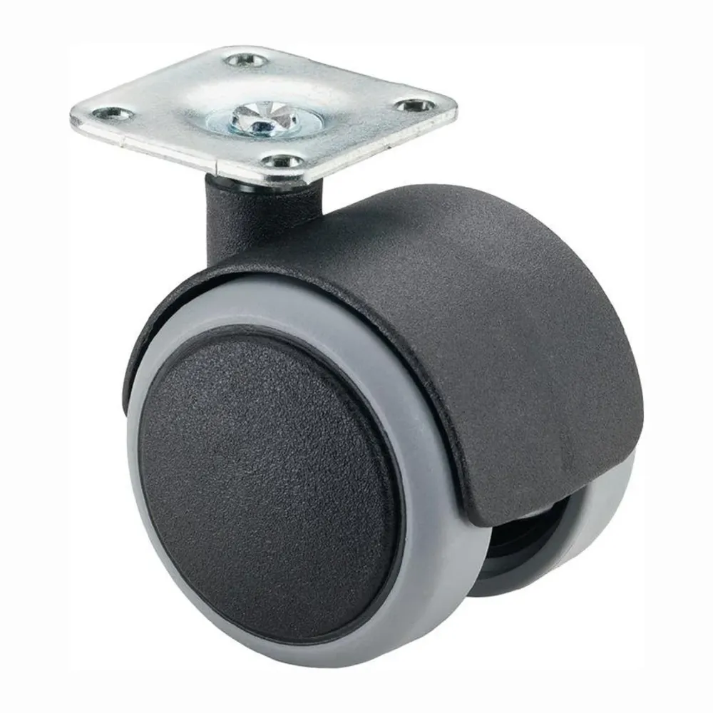 BS Rollen Kunststoffdoppelrolle polyamid weich mit Anschraubplatte Rad-Ø 40 mm 30 kg - F76.040.PL