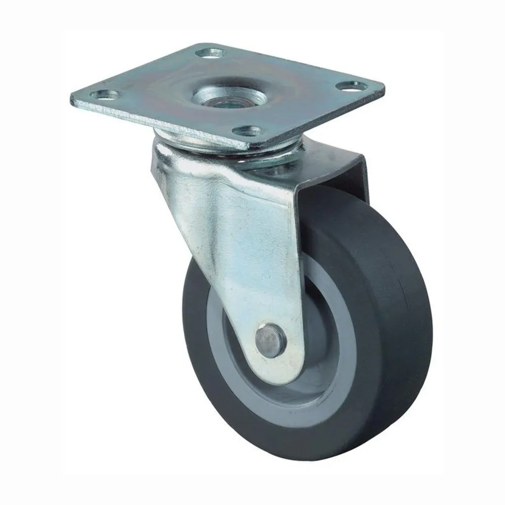 BS Rollen Lenkrolle mit Anschraubplatte Gummi Gleitlager 50 mm 40 kg - F26.051