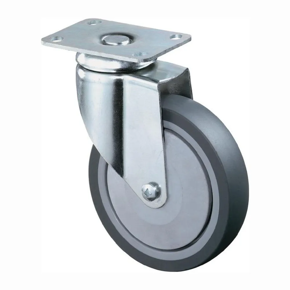 BS Rollen Lenkrolle mit Anschraubplatte Gummi schwer Kugellager 100 mm 80 kg - C100.A85.100