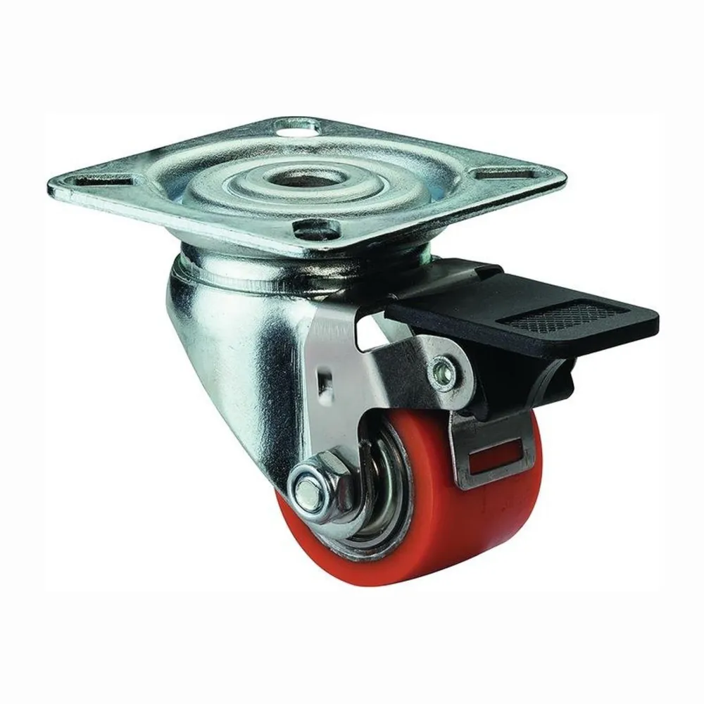 BS Rollen Lenkrolle mit Feststeller und Anschraubplatte Polyurethan Rad-Ø 50 mm 120 kg - A620.C10.050