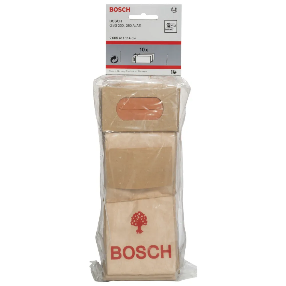 Bosch 10x Staubbeutel zu Schwingschleifern, Papier für GSS 230 / 280A / 280 AE - 2605411114